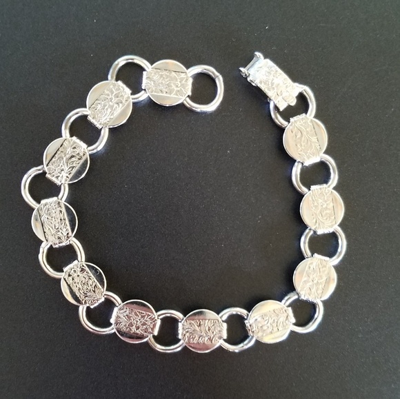 Jewelry - 4 for $10 VTG Sarah Coventry Silver Tone Floral Link Bracelet